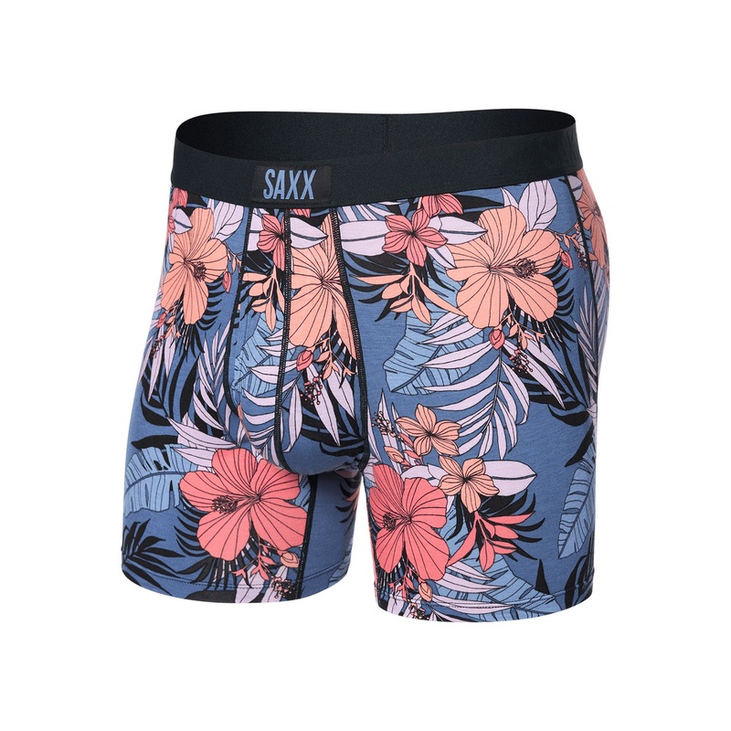 Ultra Super Soft Hibiscus Jungle Blue Boxer