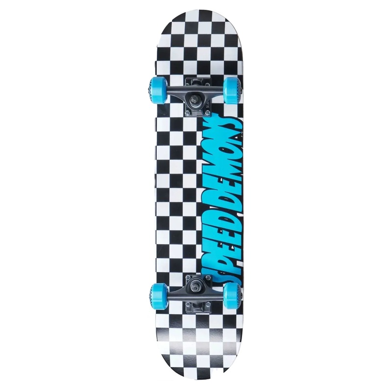 Checkers Black/Blue 7.75” Complete Skateboard